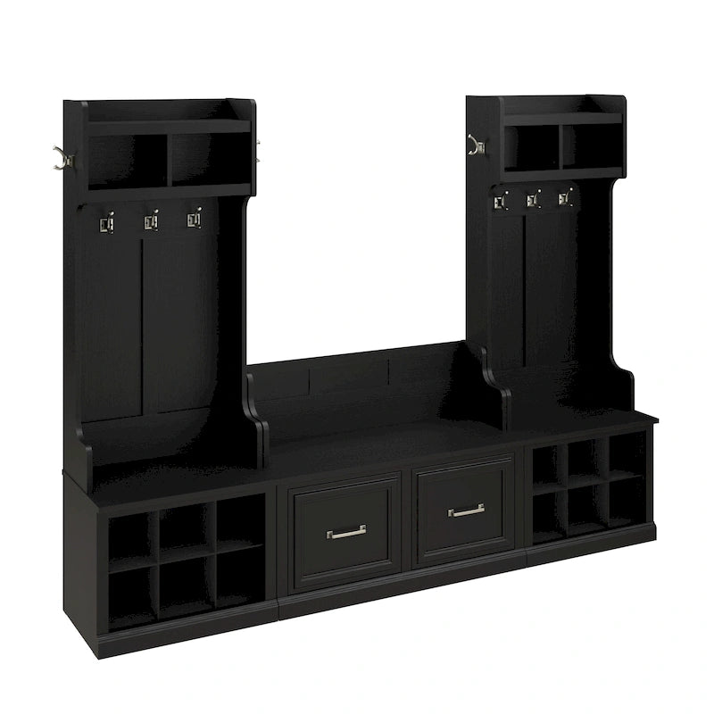 Entryway Hall Tree with Shoe Storage Bench and Coat Hooks