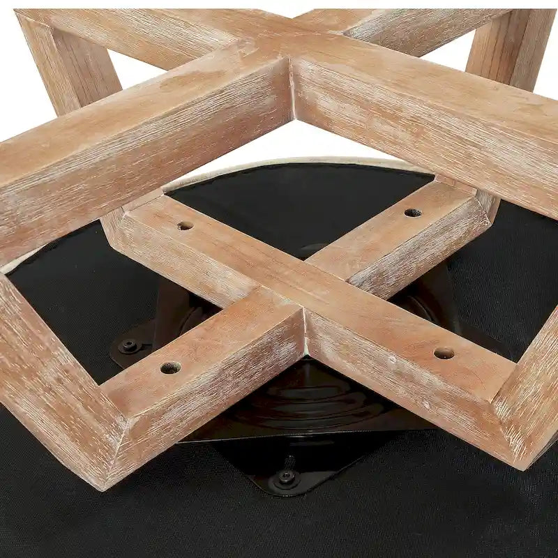 Swivel Accent Chair with Cross-shaped Wooden Base