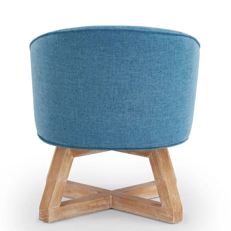 Swivel Accent Chair with Cross-shaped Wooden Base
