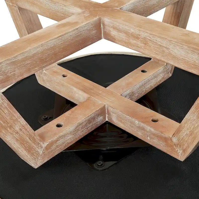Swivel Accent Chair with Cross-shaped Wooden Base