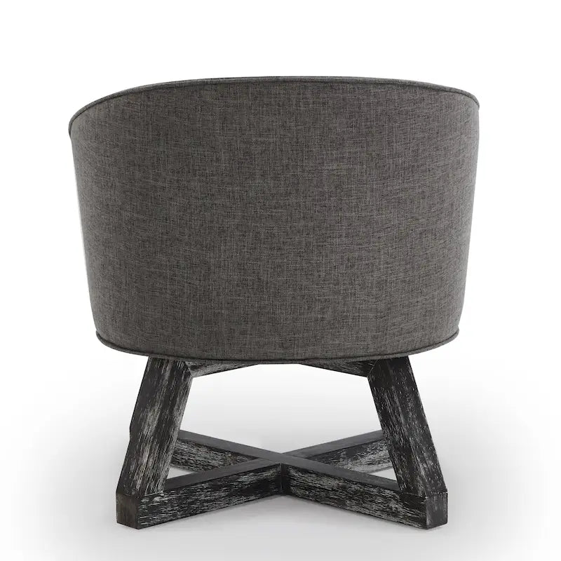 Swivel Accent Chair with Cross-shaped Wooden Base