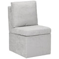 Chenille Upholstered Dining Chair with Under-Seat Storage and Caster Wheels