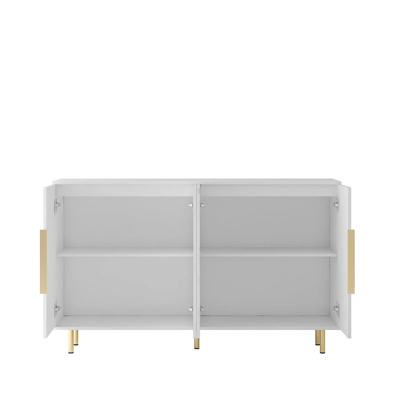 Buffet Cabinet with Fluted Doors, Wood Sideboard