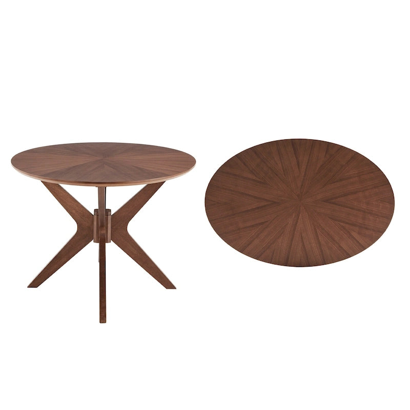 Walnut Finish Oval Dining Table