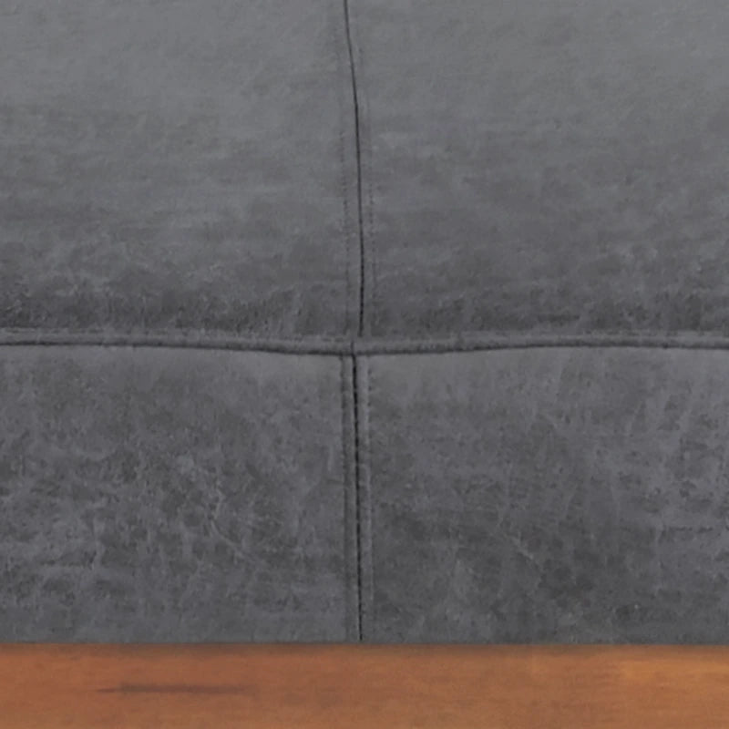 Modern Microfiber Cocktail Ottoman with Wood Frame