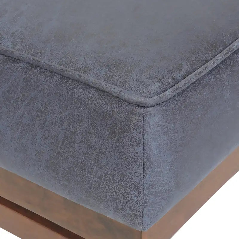 Modern Microfiber Cocktail Ottoman with Wood Frame