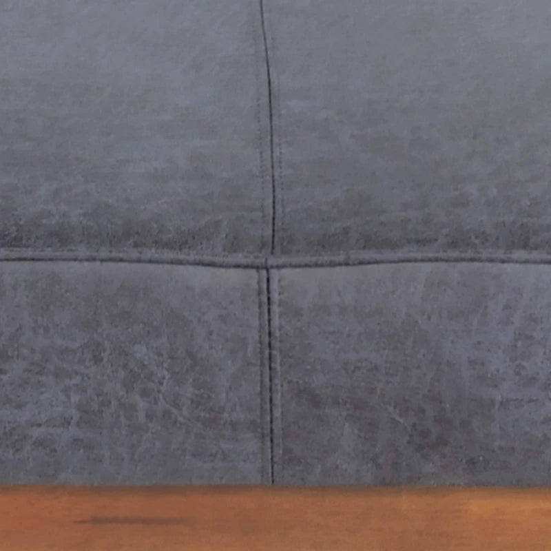 Modern Microfiber Cocktail Ottoman with Wood Frame