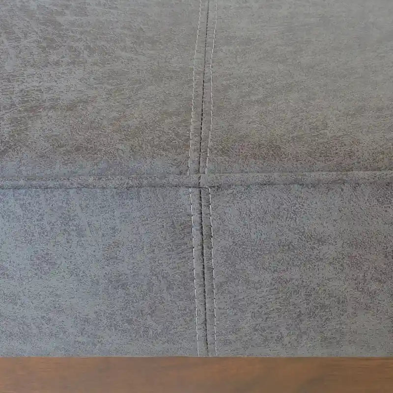 Modern Microfiber Cocktail Ottoman with Wood Frame