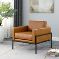 Modern Upholstered Club Chair with Metal Frame