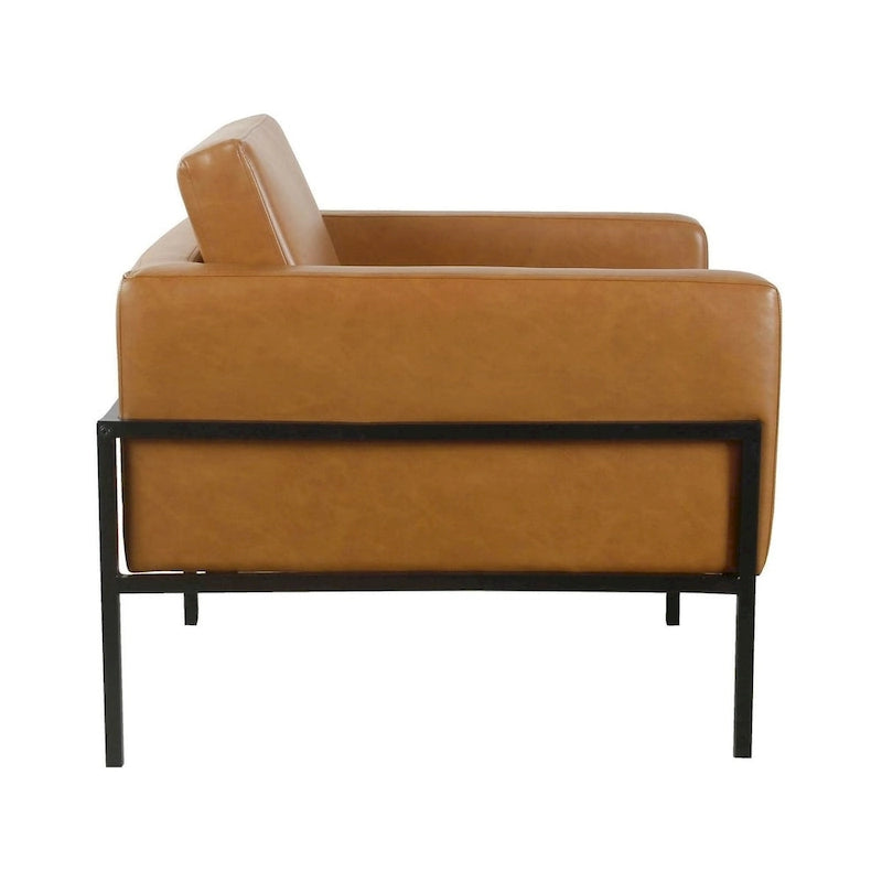 Modern Upholstered Club Chair with Metal Frame