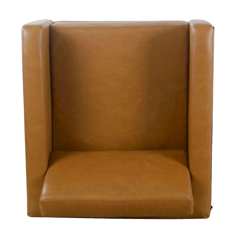 Modern Upholstered Club Chair with Metal Frame