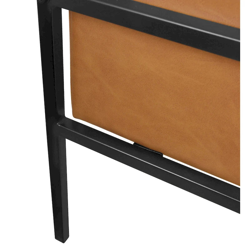 Modern Upholstered Club Chair with Metal Frame