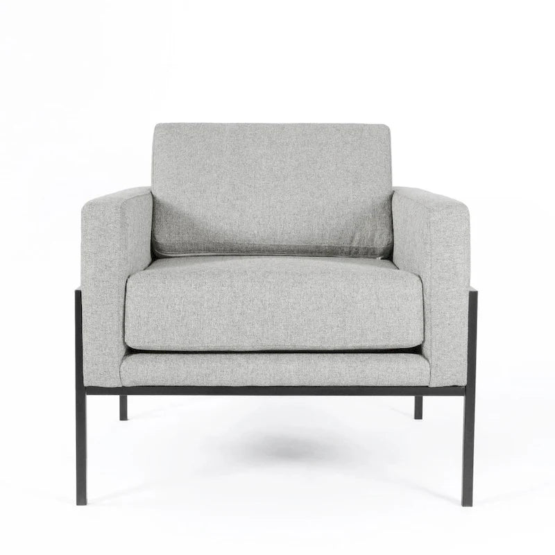 Modern Upholstered Club Chair with Metal Frame