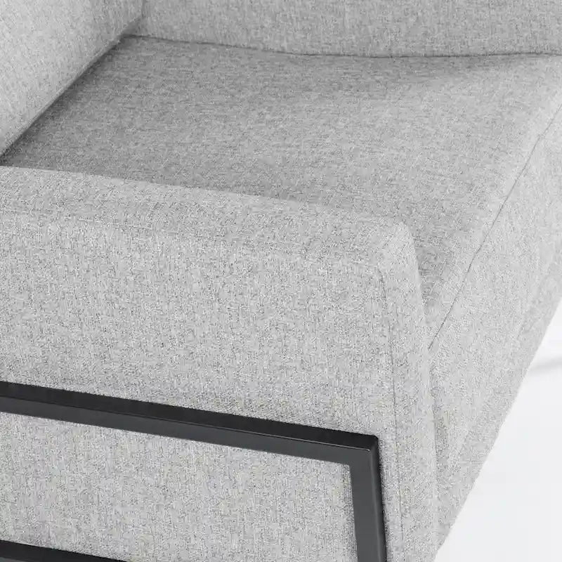 Modern Upholstered Club Chair with Metal Frame