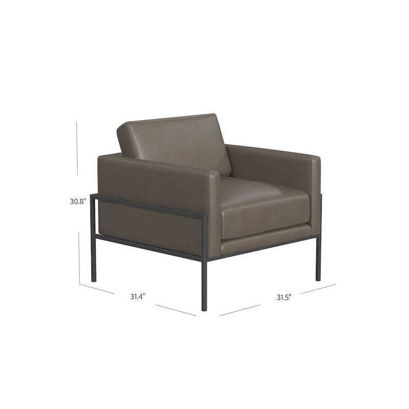 Modern Upholstered Club Chair with Metal Frame