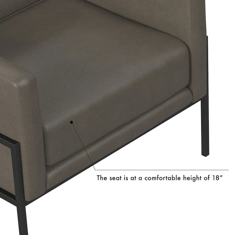 Modern Upholstered Club Chair with Metal Frame