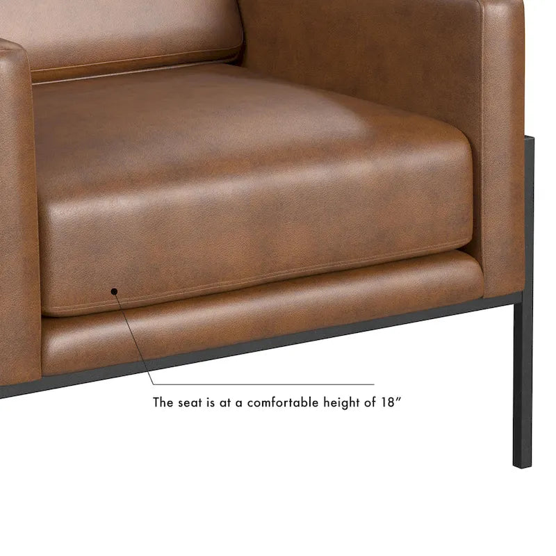 Modern Upholstered Club Chair with Metal Frame