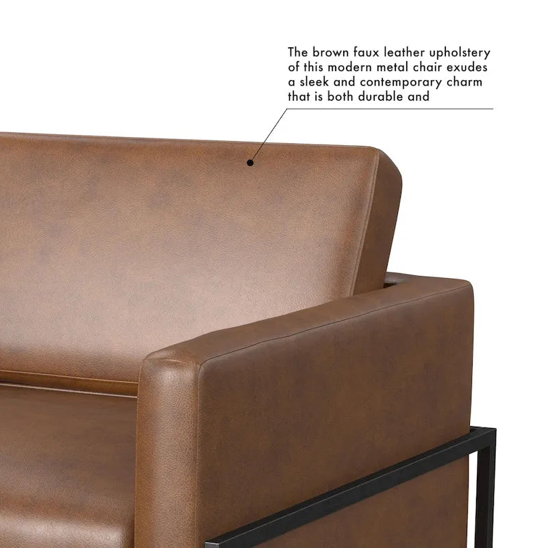 Modern Upholstered Club Chair with Metal Frame