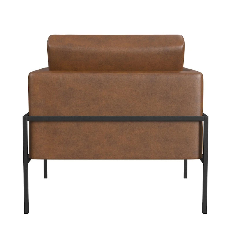 Modern Upholstered Club Chair with Metal Frame