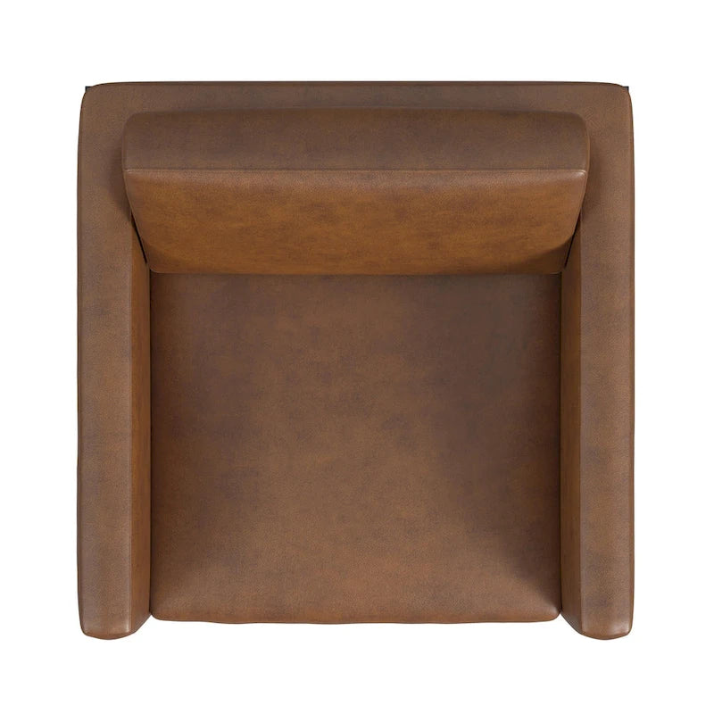 Modern Upholstered Club Chair with Metal Frame