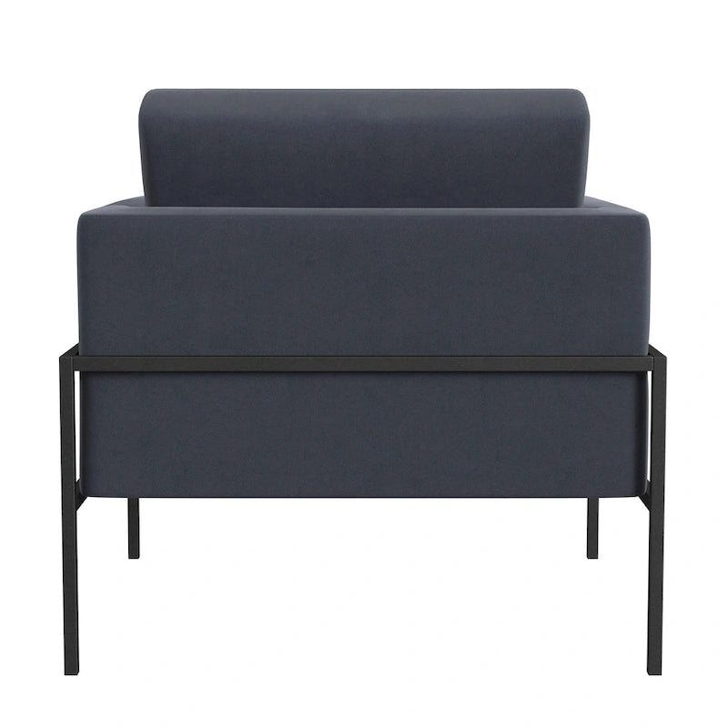 Modern Upholstered Club Chair with Metal Frame