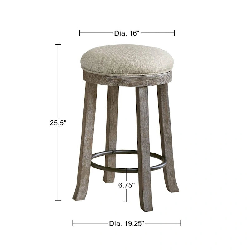 360 Swivel Counter Stool, Upholstered Foam Seat with Wood Frame