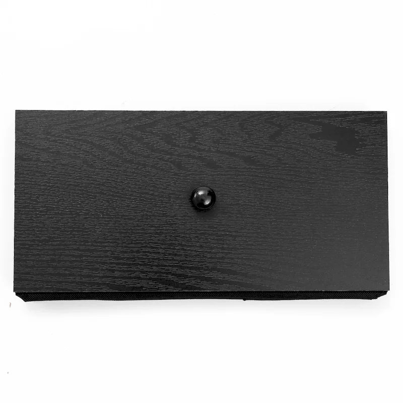 Black 6-Drawer Accent Chest with Brown Accents