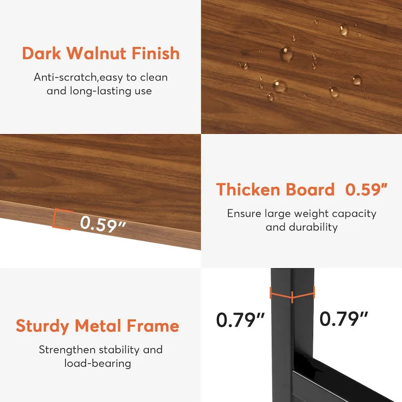 43-Inch Wide Kitchen Island, Counter Table with 5 Open Shelves