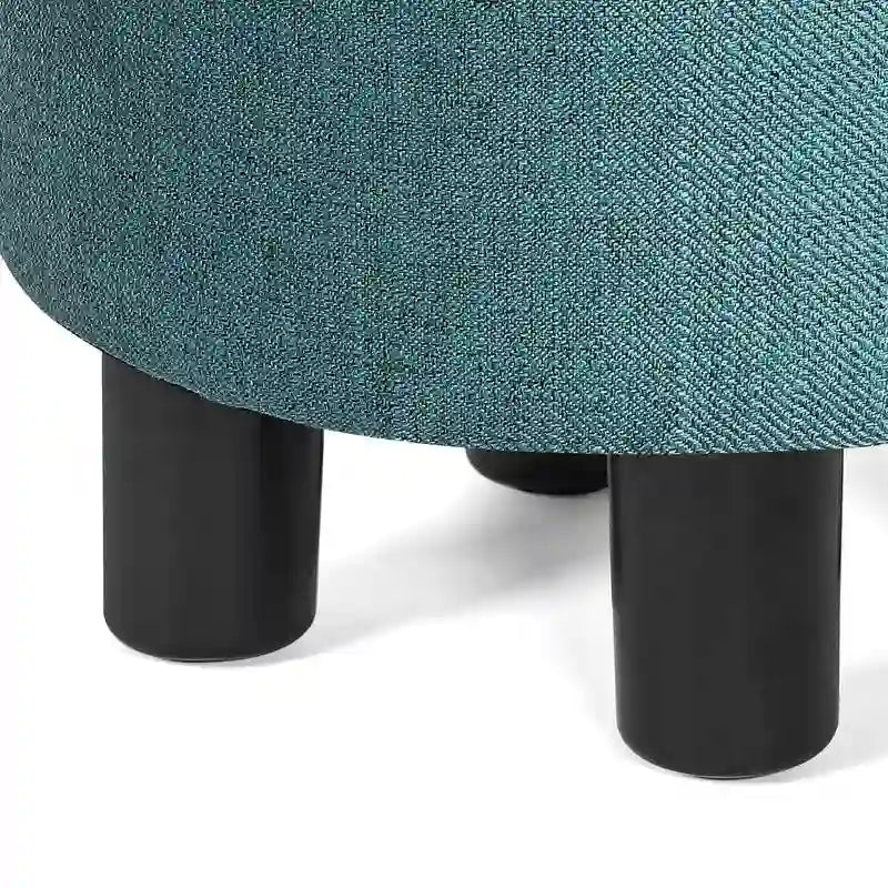 Modern Small Round Fabric Ottoman Footrest Footstool
