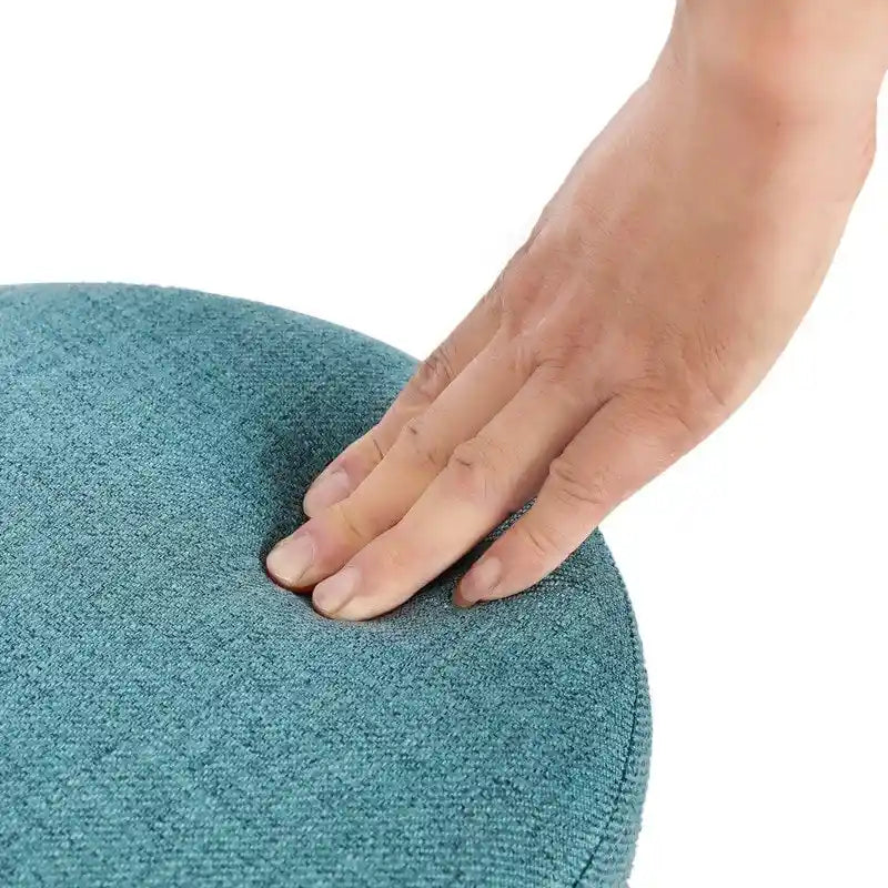 Modern Small Round Fabric Ottoman Footrest Footstool
