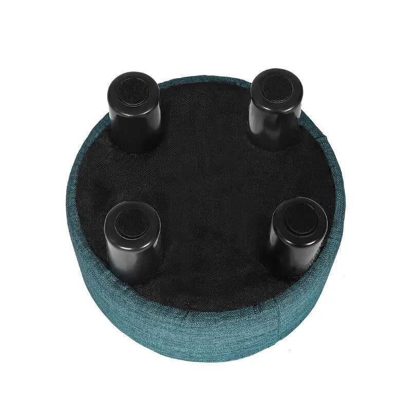 Modern Small Round Fabric Ottoman Footrest Footstool