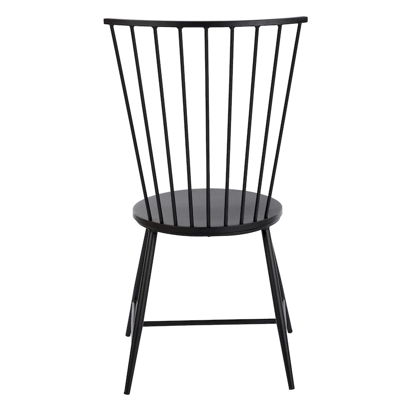 Black Metal Dining Chair, Early American Style Glossy Finish