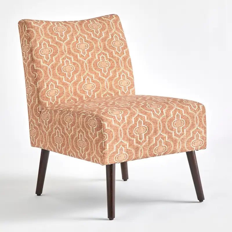 Mid-Century Modern Geometric Upholstered Accent Chair