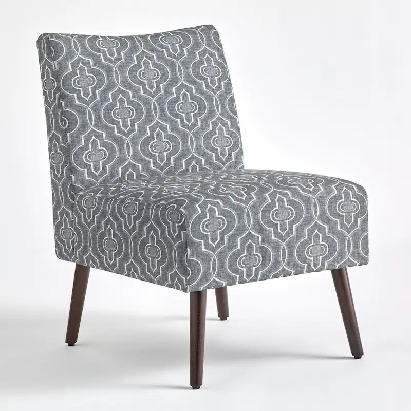 Mid-Century Modern Geometric Upholstered Accent Chair
