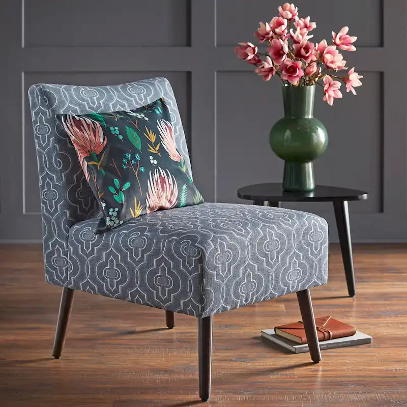Mid-Century Modern Geometric Upholstered Accent Chair