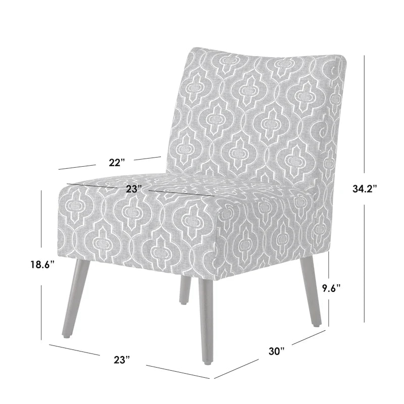 Mid-Century Modern Geometric Upholstered Accent Chair