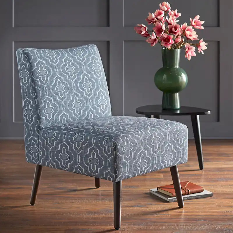 Mid-Century Modern Geometric Upholstered Accent Chair
