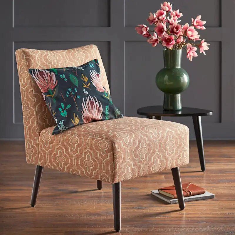 Mid-Century Modern Geometric Upholstered Accent Chair