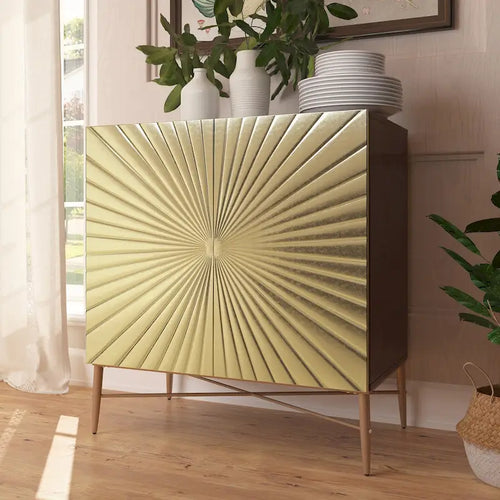 2 Door Vintage Wood Media Storage Accent Cabinet