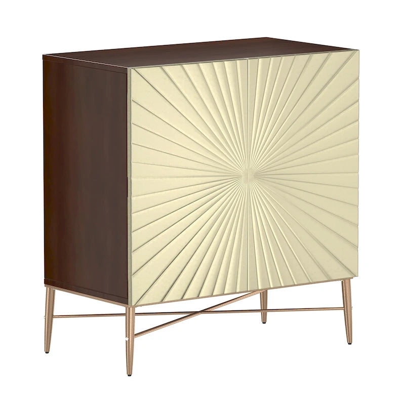 2 Door Vintage Wood Media Storage Accent Cabinet