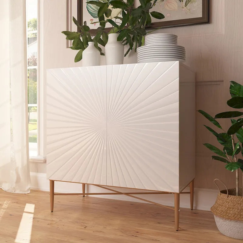 2 Door Vintage Wood Media Storage Accent Cabinet