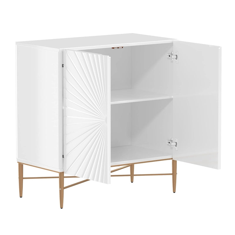 2 Door Vintage Wood Media Storage Accent Cabinet