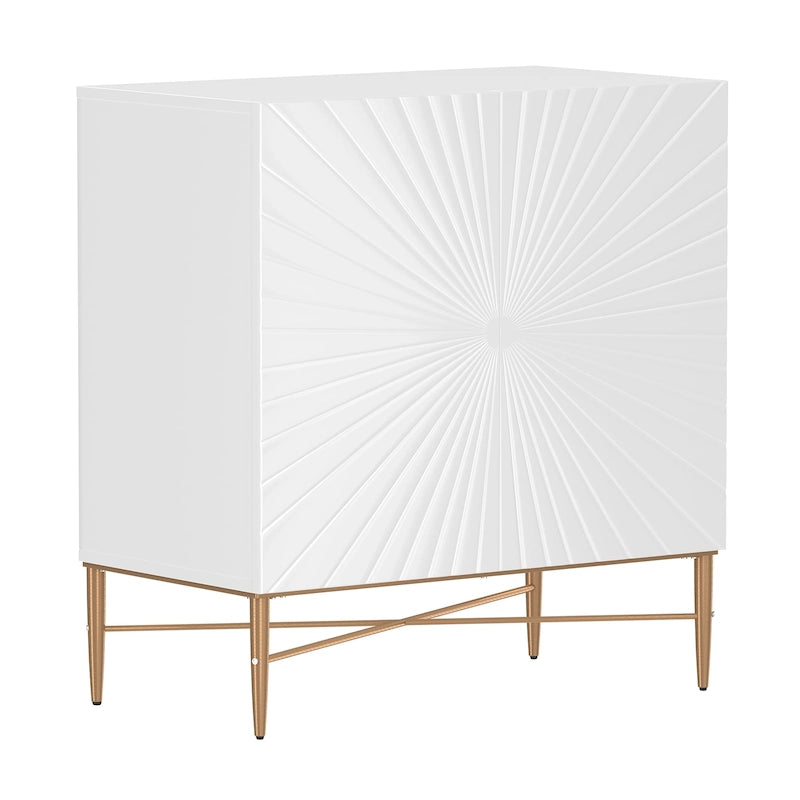 2 Door Vintage Wood Media Storage Accent Cabinet