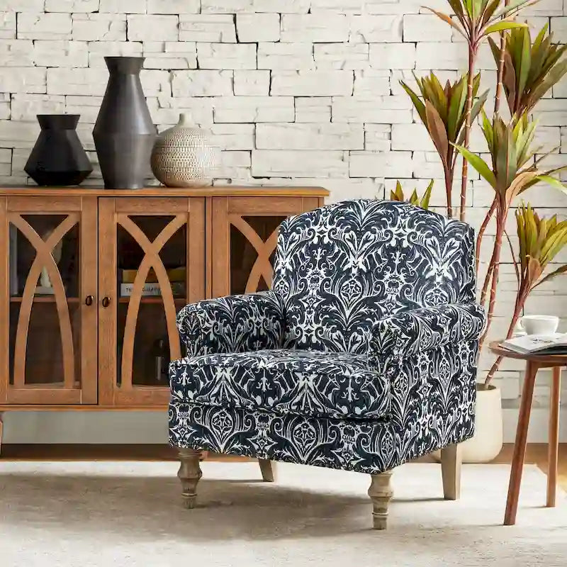 Farmhouse Nailhead Armchair with Rolled Arms