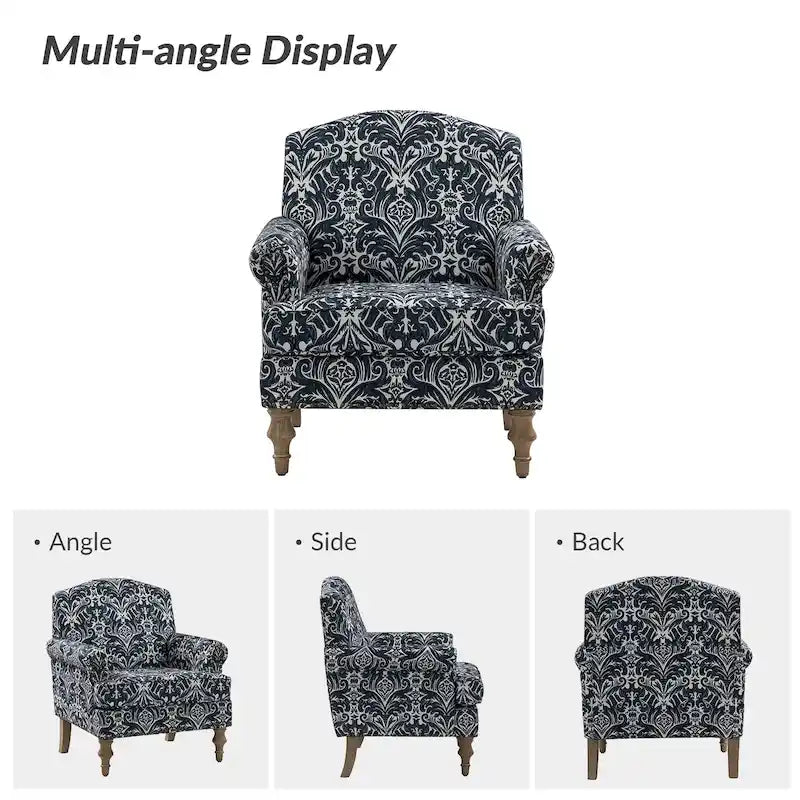 Farmhouse Nailhead Armchair with Rolled Arms