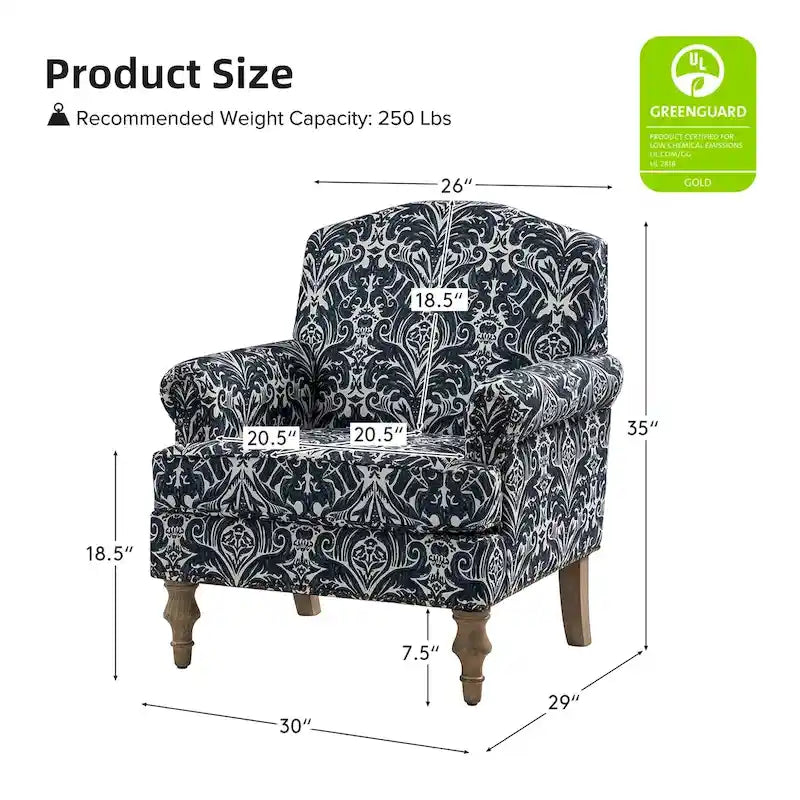 Farmhouse Nailhead Armchair with Rolled Arms