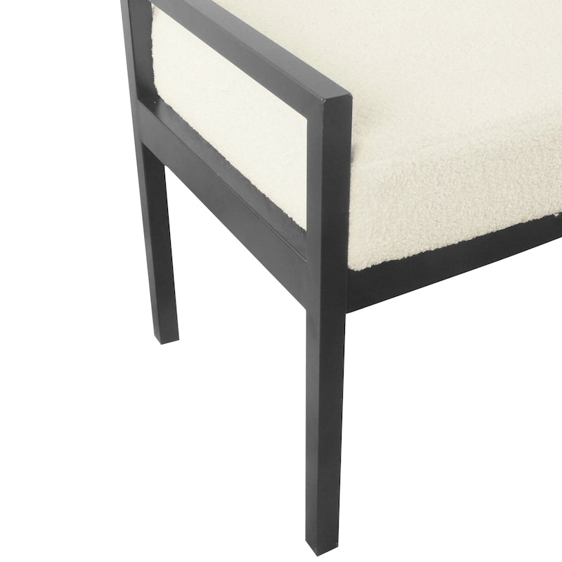 Modern Metal Upholstered Bench