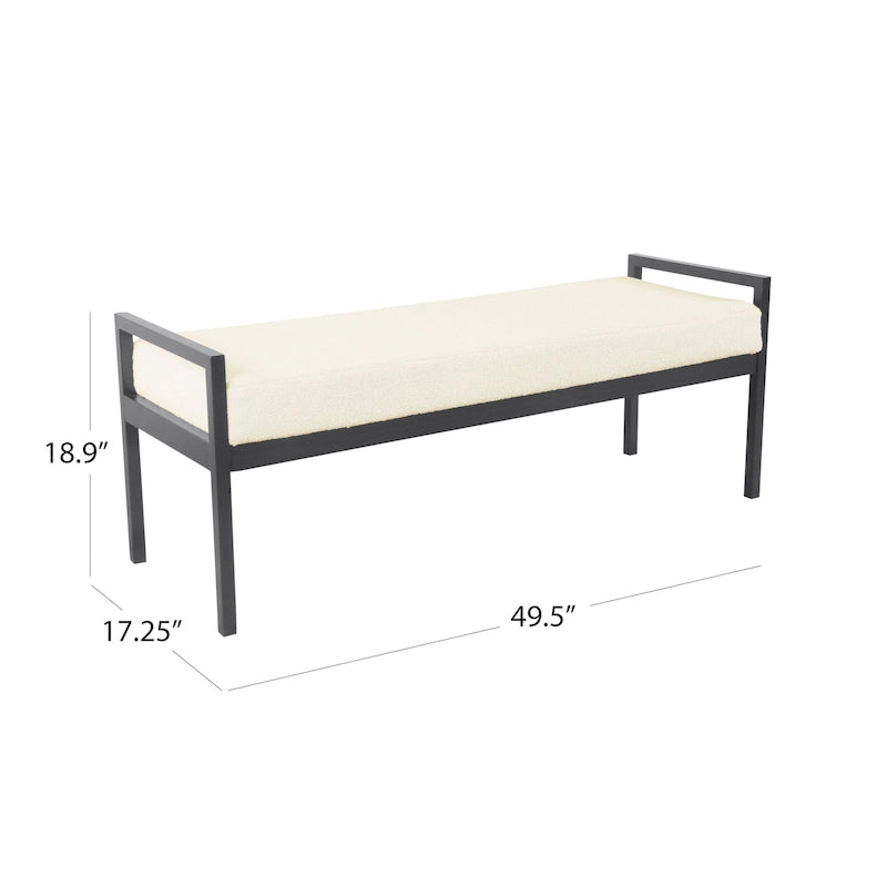 Modern Metal Upholstered Bench