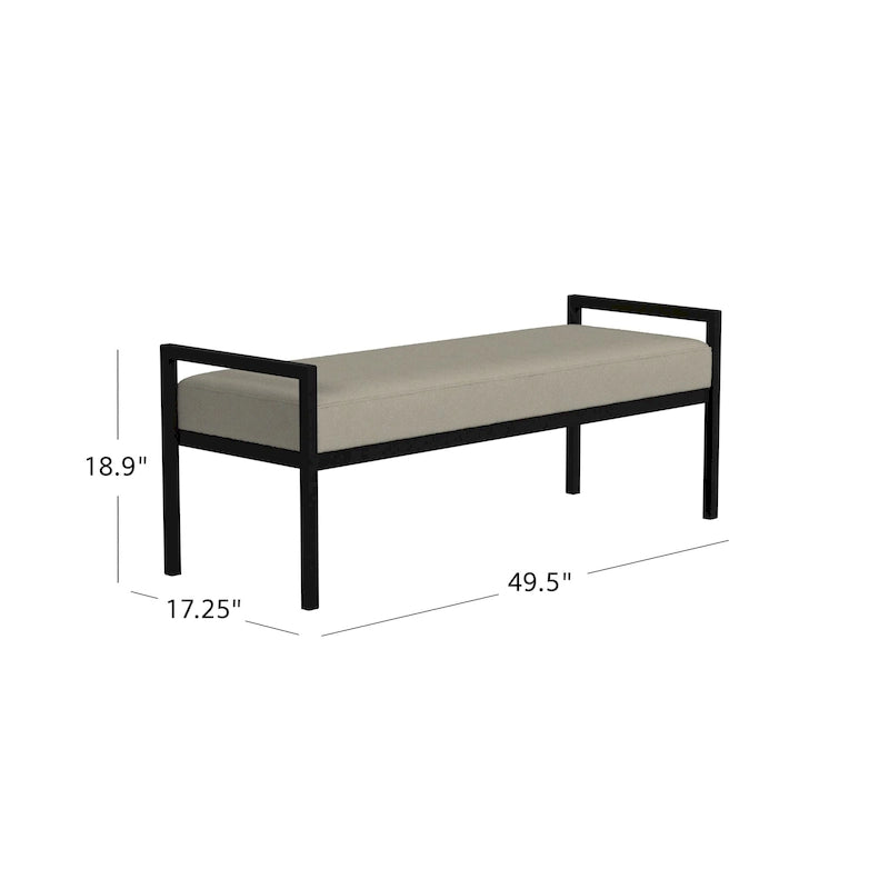 Modern Metal Upholstered Bench