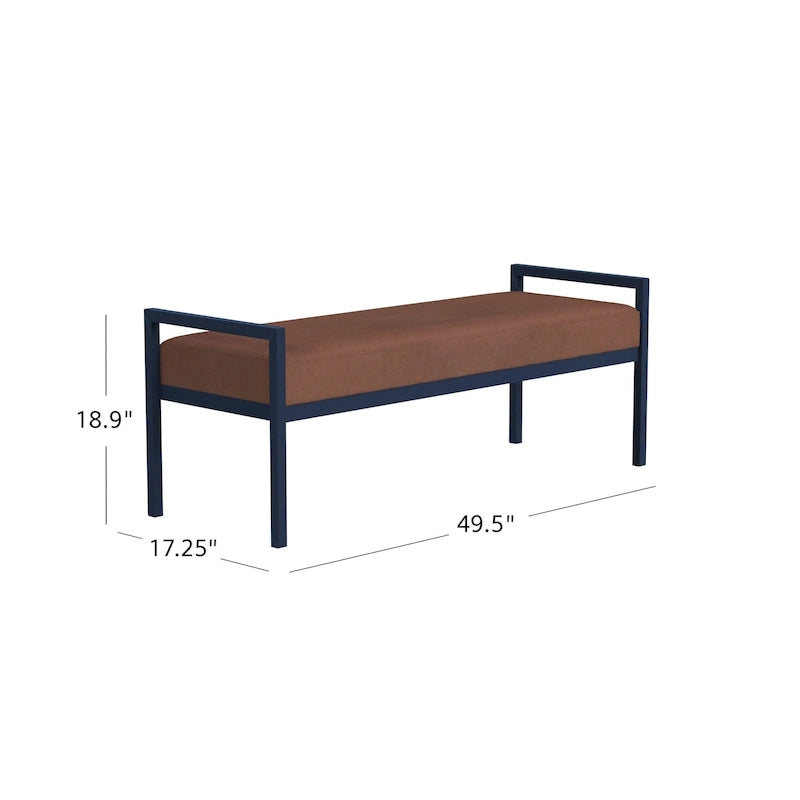 Modern Metal Upholstered Bench